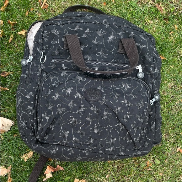 Kipling Black Patterned  Backpack main image 4